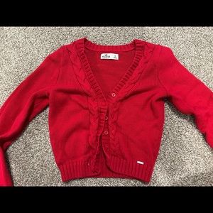 Hollister Red Cardigan